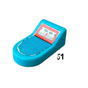 Fisher Price Little People Small Turquoise Scale with Lithograph Vintage Toy Play Family Bathroom Utility Room Replacement Parts