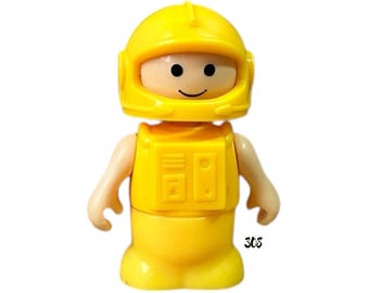 Vintage Playskool Lil’ Playmates Astronaut / Race Car Driver with Yellow Helmet 1980s Figure