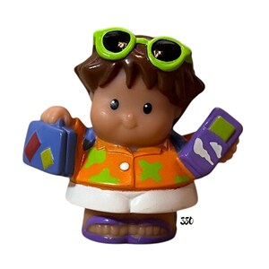 Fisher Price Little People Figure 2008 Dad Man on Vacation with Luggage Glasses Vintage Toy Hawaii Airplane Airport Replacement Parts