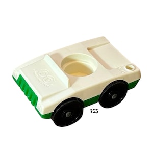 Fisher Price Little People 1-Seater White Passenger Car Vehicle Vintage Toy Play Family House Village Main Street Replacement Parts
