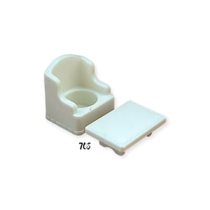 Fisher Price Little People 2pc White Couch Sofa Chair and Coffee Table Furniture Vintage Toy Play Family House Replacement Parts