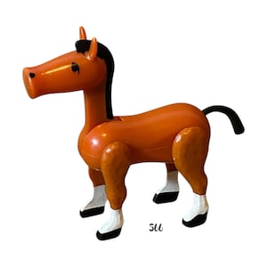 Fisher Price Little People Brown Horse Animal with Movable Legs Vintage Toy Play Family Farm Barn Barnyard Replacement Parts