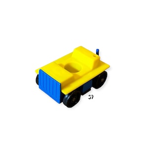 Fisher Price Little People Yellow Blue 1-Seat Tram Truck Car Vehicle Vintage Toy Play Family Airplane Jetport Airport Replacement Parts