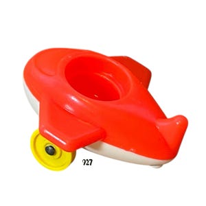 Avión rojo de un asiento Fisher Price Little People, con ruedas amarillas, juguete vintage para jugar en familia, casa para niños pequeños