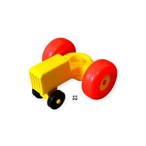 Fisher Price Little People 1-Seat Yellow Tractor with Red Wheels Truck Vehicle Vintage Toy Play Family Farm Barn Barnyard Replacement Parts
