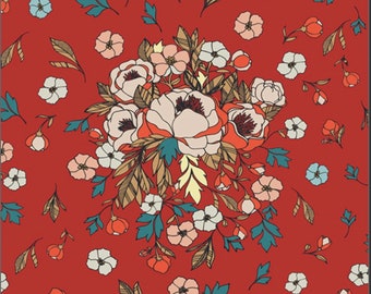 KNIT Floral Fabric Soulmate Blooms Passion by AGF 95% Cotton 5 Spandex Stretch Jersey Art Gallery Fabrics Sold by the Yard