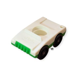 Vintage Fisher Price Little People White & Green Passenger Car – Fits #932 Play Family Ferry Boat