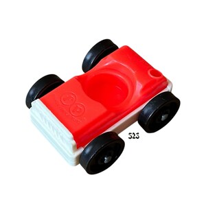 Vintage Fisher Price Little People Red & White Garage Car | Fits #875 Auto Set, #930 Action Garage, #2504 Garage