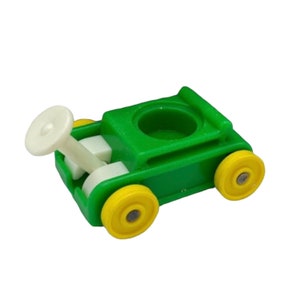 Fisher Price Little People Green Wagon with Yellow Wheels Truck Car Vintage Toy Play Family Little Riders Replacement Parts