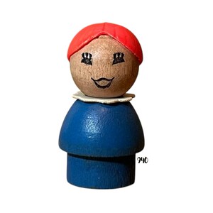 Fisher Price Little People Figure Blue Girl Red Hair Student Pupil Vintage Toy Play Family School Nursery Playground Replacement Parts