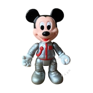 Vintage 1980s Disney Astronaut Mickey Mouse | ARCO Space Toy Figure in Silver Space Suit image 1