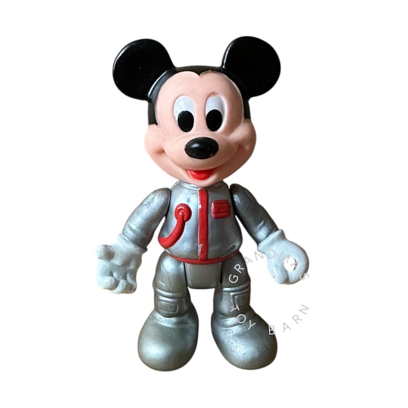 Vintage 1980s Disney Astronaut Mickey Mouse | ARCO Space Toy Figure in Silver Space Suit image 1