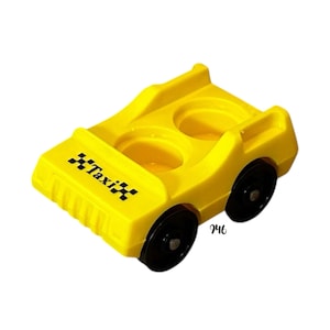 Vintage Fisher Price Little People Yellow Taxi Car 2-Seater Vehicle Toy – #2500 Main Street