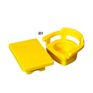 Fisher Price Little People 2pc Yellow Coffee Table and Captain Chair Vintage Toy Play Family House Village Camper Replacement Parts