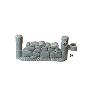 Fisher Price Little People Gray Stone Fence Section Wall Nativity Garden Farm Barn Replacement Parts