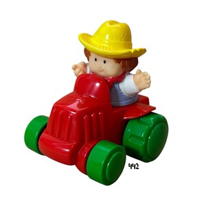 Fisher Price Little People 1996 Red Farmer Truck with Jed Boy Farm Barn Vintage Toy Replacement Parts