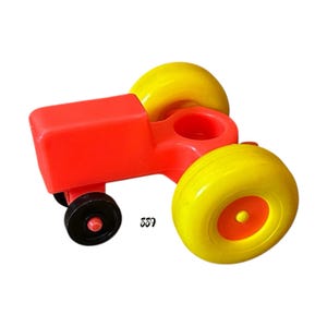 Fisher Price Little 1-Seat People Red Tractor with Yellow Wheels Truck Vehicle Vintage Toy Play Family Farm Barn Barnyard Replacement Parts