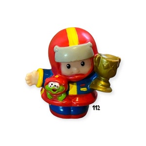 Fisher Price Little People 2004 Figure Boy Eddie Race Car Driver with Cup Frog Vintage Toy Replacement Parts