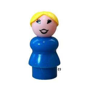 Fisher Price Little People Mom Figure – Vintage 1980s Toy for Farm, House, School Bus, Airport, Jetliner Sets
