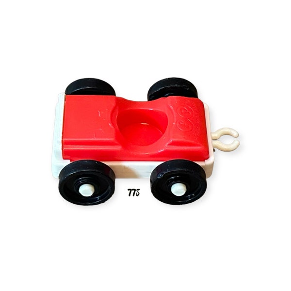 Fisher Price Little People Red 1-Seat Tow Car Vehicle with Hitch Truck Vintage Toy Play Family Boat Trailer Camper Replacement Parts
