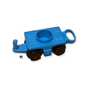 Fisher Price Little People Flip Track Flat Blue Train Tram Car Vehicle Vintage Toy Play Family Rail Road Replacement Parts