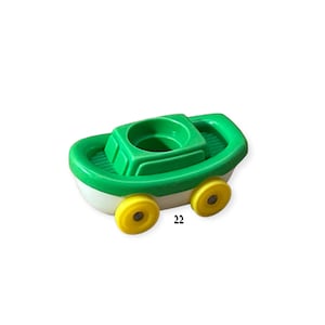 Illco Walt Disney Green Wagon 1-Seat fits Little People Yellow Wheels Roll Vintage Toy Replacement Parts