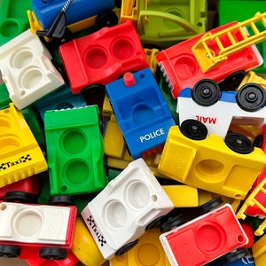Fisher Price Little People Passenger Car Garage Ambulance Tram Fuel Tank Mail Taxi Tractor Cart Taxi Vintage Toy Village SOLD SEPARATELY