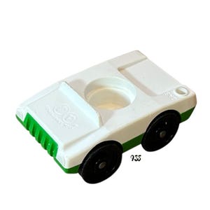 Fisher Price Little People 1-Seater White Passenger Car Vehicle Vintage Toy Play Family House Village Main Street Replacement Parts
