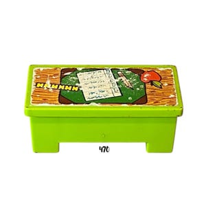 Fisher Price Little People Lime Green Teacher Desk with Litho Apple Pencils Vintage Toy Play Family School Nursery Replacement Parts