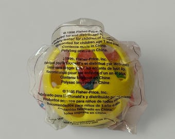 Vintage 1996 McDonald’s Fisher Price Little People Yellow Ball | Rattle Under 3 Happy Meal Toy