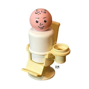 Fisher Price Little People 2pc Doctor Dentist and Chair Barber Ambulance Driver Vintage Toy Play Family Village Hospital Replacement Part