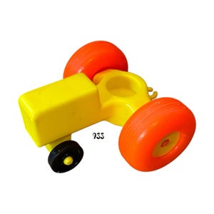 Fisher Price Little People 1-Seat Yellow Tractor with Red Wheels Truck Vehicle Vintage Toy Play Family Farm Barn Barnyard Replacement Parts