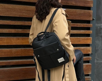 Leather backpack Crossbody women, Laptop backpack purse, MacBook backpack,Leather laptop bag gift, Leather Backpack,Women bag gift