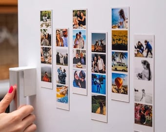 24 Photo strip magnet / Personalized photo strip magnet / Personalized magnet set / Photo Collage Magnets