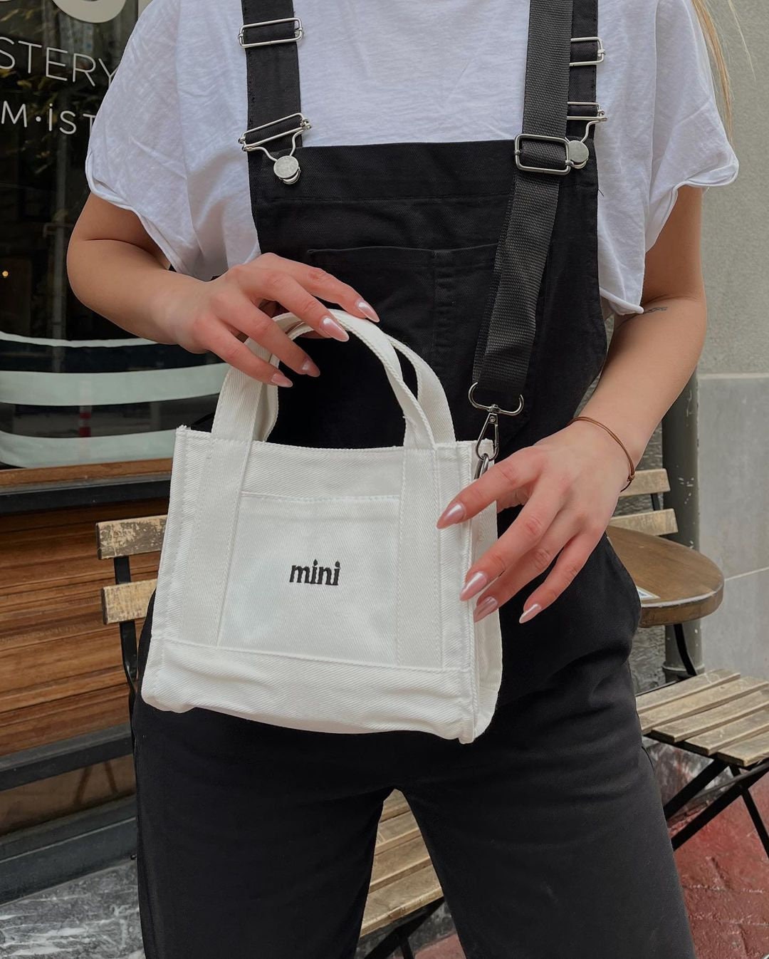 BDG Mini Canvas Classic Tote Bag in White