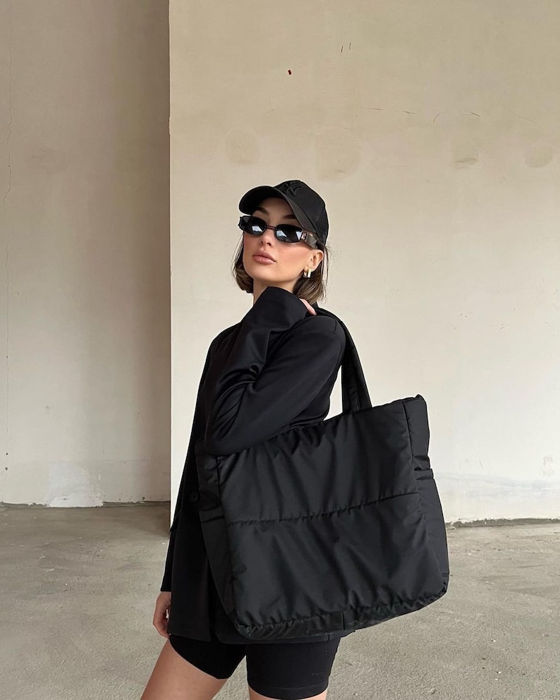 Large Puffer Bag / Puffer Bag / Puffy Bag / Quilted Tote Bag / Etsy