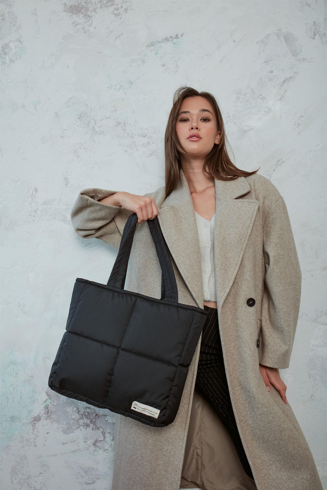 Large Quilted Puffy Bag / Puffer Tote Bag / Large Capacity Nylon Bag