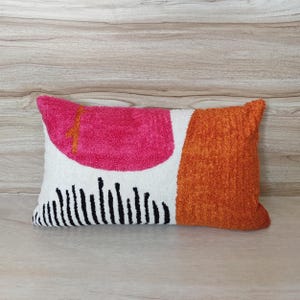 Handgemachter Aari gestickter Boho Kissenbezug: Rosa, Orange Kissenbezug