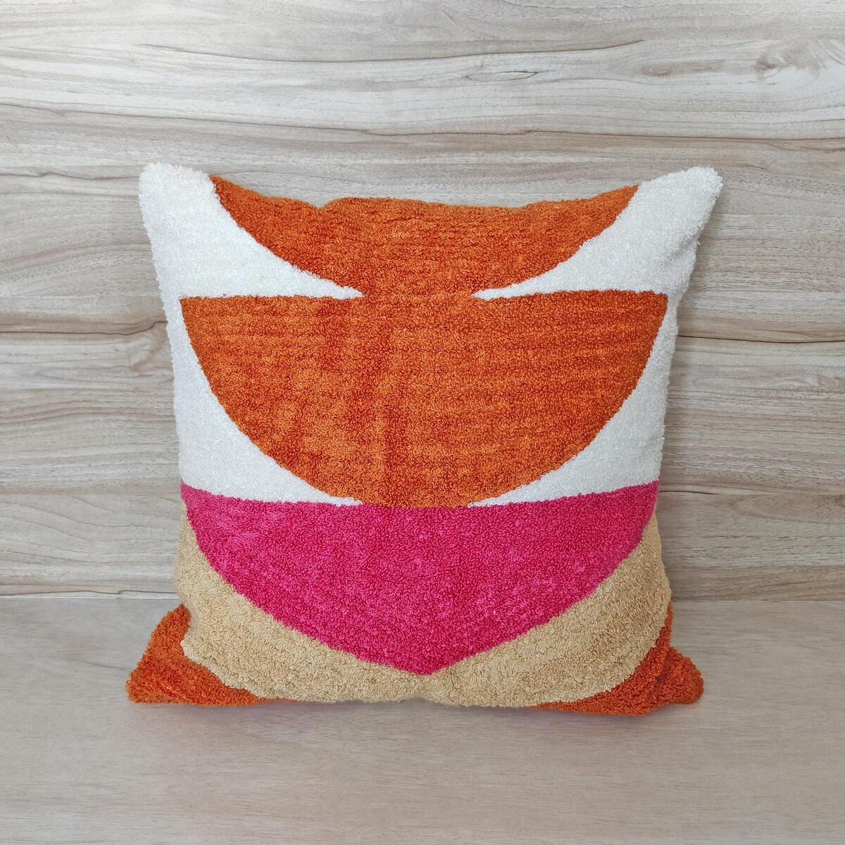 Crewel Embroidery Pillow Cover, Burnt Orange Pink and Multi Color Handmade Decorative Bohemian Textured Throw Pillow Case - Etsy