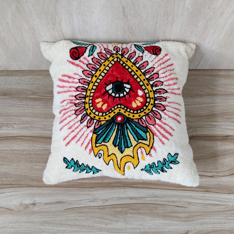 Red, Yellow, Turquoise, Pink and Multi Color Crewel Embroidered aari ...