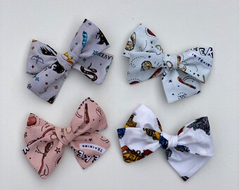 Wizard Cotton Bow: Handmade Hair Clip or Headband