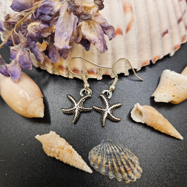 MATERIA Sterling Silver Starfish Stud Earrings – Women's 925 Silver Jewelry Set