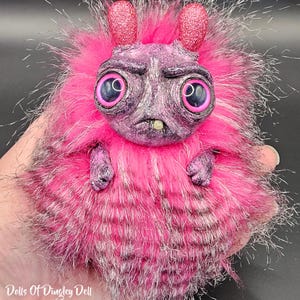 Art Doll SNARFFLE &quot;Collects Fallen Feelings&quot; OOAK Fluffy Fur Plush Sprite Creature Spirit Guardian Fairy Forest Magical Mythical Fantasy