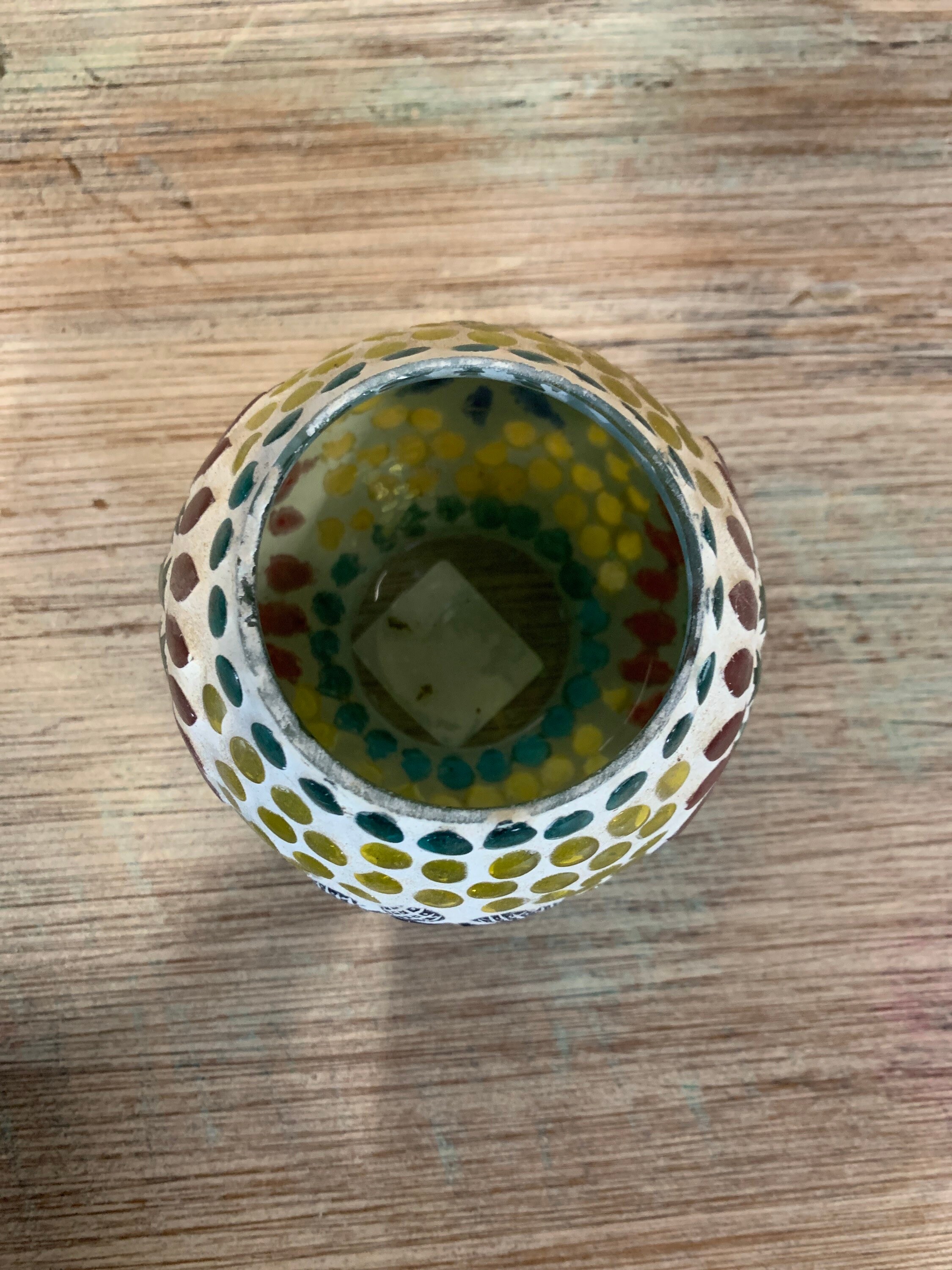 Colorful Glass Bowl Candle Holder Etsy