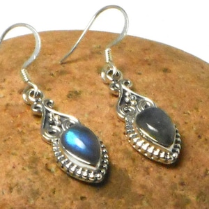 Unique Labradite Earrings, 925 Sterling Silver Jewelry, Handmade Drop Dangle Gemstone Earrings, Designer Drop Dangle Earrings, Birthday Gift