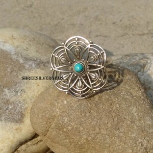 Boho Turquoise Ring, Silver Turquoise Ring, Turquoise Ring, 925 Silver Ring, Sterling Silver Ring, Gemstone Ring, Bohemian Jewelry Gift