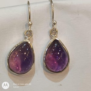 Natural Amethyst Earrings, Handmade Silver Earrings, Sterling Silver Earrings, Gift for her, February Birthstone, Christmas Gift