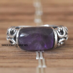 Natural Amethyst Ring, Amethyst Silver Ring, Amethyst Ring, Amethyst Ring For Women, Boho Hippie Ring, Purple Stone Ring, Gemstone Ring