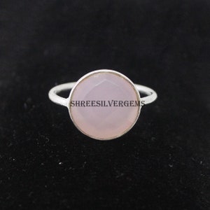 Rosenquarz Ring, Rosenquarz Silberring, Rosenquarz Ring, Edelstein Ring, Sterling Silber Ring, Rosa Stein Ring, Ehering, Boho Ring