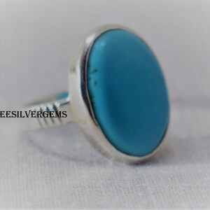 Türkis Ring, Silber Türkis Ring, Türkis Ring, 925 Silber Ring, Sterling Silber Ring, Edelstein Stein Ring, Muttertag Geschenk Schmuck
